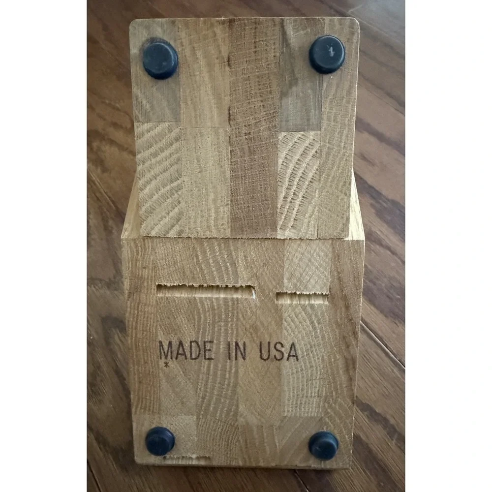 Cutco Wood Knife Block 4 Slot USA Honey Oak